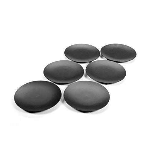 Hosley Set of 6 Black Iron Pillar Candle Holder Plates – 4.75" Inch Diameter- Decorative Round Trays for Pillar Candles – Ideal for Weddings, Special Occasions, Home Décor, and Pedestal Displays - color: Black, size: 4.75'' diameter