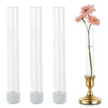 Glasseam Glass Bud Vase for Flowers: 3pcs Clear Small Vases for 22mm Candlestick Taper Candle Holders - 5.9" Skinny Table Centerpieces with Silicon Case for Tablescapes, Wedding Gift and Home Decor