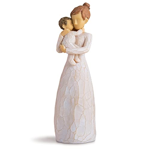 AIDLNS Mom and Daughter Figurine Gift, Hand-Painted Mother Son Daughter Figure Birthday for New Mom (Angel of Mine) - color: Mom and Baby Figurine