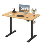 Furmax Electric Height Adjustable Standing Desk Large 40 x 24 Inches Sit Stand up Desk Home Office Computer Desk Memory Preset with T-Shaped Metal Bracket, Maple - color: Maple, size: 40 Inch