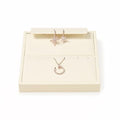 Oirlv Microfiber Jewelry Display Storage Tray Pendant Stud Earrings Tray Organizer Necklace Stud Earrings Jewelry Plate Necklace Holder(Beige) - color: Earring and Necklace P13407