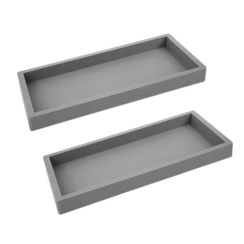 Spacewiser Countertop and Vanity Tray - 2 PC Small 7.7" Silicone Bathroom Trays, Kitchen Soap Tray, Dish Sponge Soap Holder Kitchen Sink Organizer Caddy, Bathroom Counter Trays for Lotion Dispenser - color: Modern Gray, size: 2 PC Small - 7"