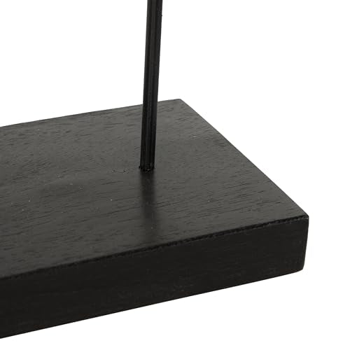 Deco 79 Teak Wood Leaf Decorative Sculpture Floating Home Decor Statue with Black Stand and Base, Accent Figurine 21" x 11" x 10", Brown