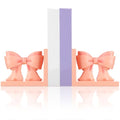 2 Pcs Pink Bow Bookends Coquette Home Decor Cute Sculpture Book Ends Resin Pink Bookends Shelves Bow Nursery Decoration for Bedroom Home Office Nursery Decor Birthday Gift - style: Bow