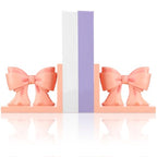 2 Pcs Pink Bow Bookends Coquette Home Decor Cute Sculpture Book Ends Resin Pink Bookends Shelves Bow Nursery Decoration for Bedroom Home Office Nursery Decor Birthday Gift - style: Bow