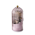 GAXmi Makeup Brush Holder with Lid Cosmetic Tools Organizer 360 Rotating Waterproof Dustproof Beauty Brushes Storage for Vanity, Pink-Purple - color: Pink-Purple