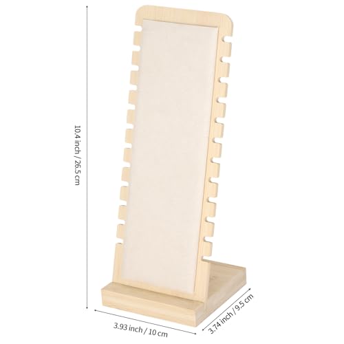 KUKUVR Necklace Display Stand, Bamboo Velvet Soft Mat Multiple Necklace Bracelets Pendant Chains Organizer Holder Case for Vendors Home (Beige) - color: Beige