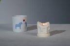 Handcrafted Tealight Candle Holder Designed as a Melting Candle; Handmade Tea Light Candle Holder; Bathroom, Living Room Mantel, Entryway, Buffet and Dining Table Decoration White - color: White