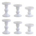 6-Piece Set of White Glass Candlestick, Crystal Candlestick Holder Holder and Conical Candle, Christmas Candle Holder Decoration, Family Living Room Wedding Candle Holder (white2sets) - color: White2sets