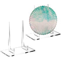 RattanView 2 Pcs Acrylic Book Stand, Clear Easel Stand for Display, Acrylic Plate Picture Frame Display Holder for Picture Book Decorative Plate Platter Photo(10 x 5 x 9 Inch) - size: 10 x 5 x 9 Inch