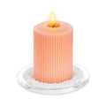 Nuptio Candle Plate Clear Glass Candle Tray Round Pillar Candle Holder Large Tray - 1 Pc for Wedding Party Dinner Event Bathroom Centerpiece Home Decor, 5.12 Inches in Diameter - size: Medium-1Pc