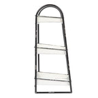 Creative Co-Op Heavily Distressed White 3-Tier Metal Tray with Black Frame & Rim - color: White