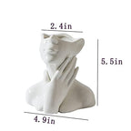 Face Vase Unique Ceramic Vase for Room,Office,Home Decor,White,B - style: White-B