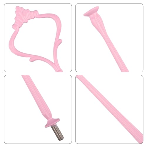 3 Tier Tiered Plate Hardware Kits Fruit Cake Plate Handle Fitting Hardware Rod Cucake Stand Tower Holder Pink Crown 5 Sets（Plate not Included） - color: Pink
