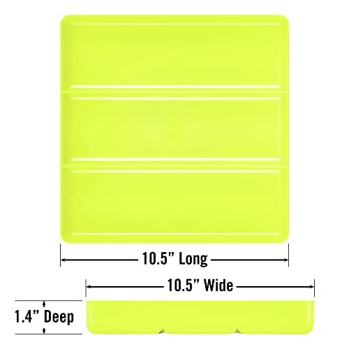 Ernst Manufacturing Toolbox Tray: Stackable Organizer Tray with 3 Compartments - Ideal for Trades, Mechanics, Electricians, Plumbers, Household Use, Hobbies - Heavy Duty - Made in the USA - color: Hi-Viz, size: 3-Compartments