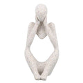 Abstract Thinker Statue | Synthetic Home Accent for Living Room/Office Desk/Bookshelf | Hollow Design Art Sculpture Collectible Present (Sandstone Focus) - style: Sandstone Focus