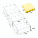 HIIMIEI 3 Section Clear Acrylic Drawer Organizer Tray, Office & Makeup Drawer Organizer (11.8x4.3 inch) - size: 4'' x 12''