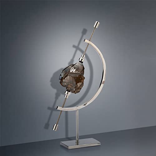 JUXYES Silver Tone Metal Sphere Holder Caliper Stand, Hold Max to 2-7/8, Caliper Style Display Stand for Mineral, Ornament, Gem, Shell, Coin, etc - color: Silver, size: S