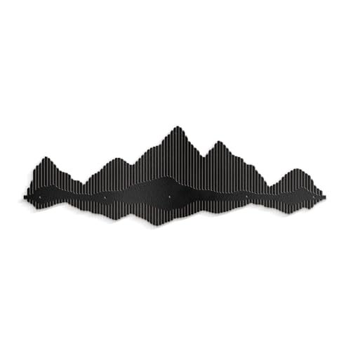 SIGNLEADER Metal Wall Decor Mountains Lines Minimalist Modern Luxury Wall Sculpture Hangings 3D Statue Home Decoration for Living Room, Bedroom, Bathroom, Kitchen, Fireplace, Office - 18" Black - color: Gry13-2405-m13, size: 18" Black