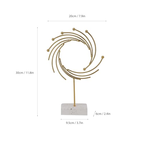 Abstract Sculpture, Modern Metal Ornament Hand Made Tabletop Decoration for Living Rooms and Offices, 11.8 x 7.9in