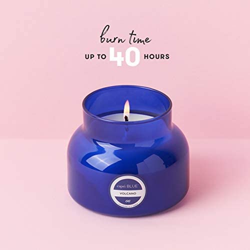 Capri Blue Volcano Scented Candles - Luxury Glass Jar Candles for Home Scented with Tropical Fruit & Sugared Citrus - Soy Wax Blend - Capri Blue Volcano - Blue Color (8 oz) - color: Blue, size: 8 oz