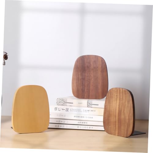 Creative Beech Bookend for Shelves Decorative Book Stand with Smooth Finish Minimalist Style Organizer for Home Office Library and Student Bookshelves