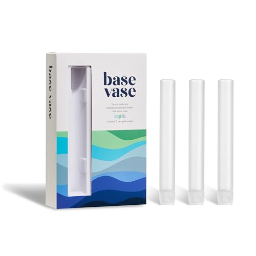 Base Vase (3-Pack) - The Bud Vase that Fits in Taper Candle Holders | Create Floral Arrangements for Tablescapes, Centerpieces, Weddings and Home Decor (Frosted) - color: Frosted