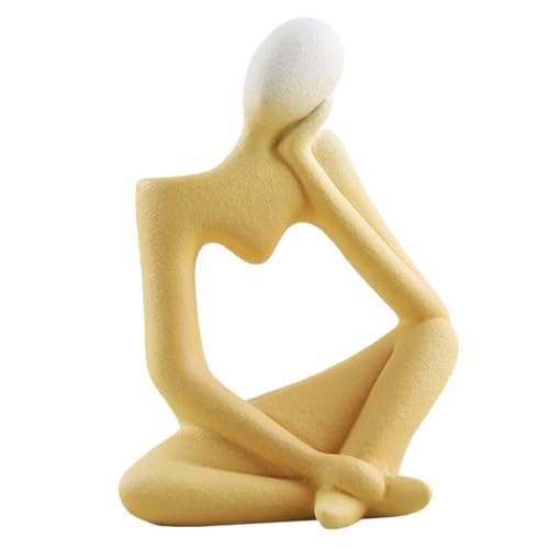 PRETYZOOM Minimalist Abstract Thinker Vase Ceramic Flower Pot for Home Decor Tabletop Decoration Modern Living Room and Office
