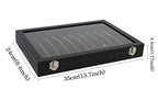 Wudygirl Necklace Organizer 20 Hooks Jewelry Organizer Jewelry Display Stackable Glass Top Lockable Black Velvet Boxes(Necklace Tray) - style: Necklace Tray