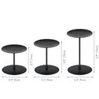 Set of 6 Candle Holders, Metal Pillar Candle Stand for Tabletop Wedding Party Event Birthday Anniversary (Black)