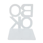 Decorative Bookends Book Ends Books DVDs CD Holder Video Game Organizer for Home Shelves Office School Study Metal Bookends Heavy Duty Non Skid Decorative (White) - size: White