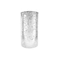 WGVI Hurricane Candle Holder Sleeve, W: 5", Ht: 8", Silver Speckled Glass Cylinder Open Both Ends, Chimney Tube Shade, 1 Piece - size: 5x8"H