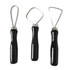 3pcs Sculpture Scraper Knife Carved Sludge Shaper Ceramic Pottery Clay Trimming Big Loop Tools Set