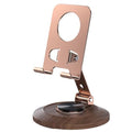 Adjustable Cell Phone Stand,360 Rotating Foldable Desktop Cellphone Stand with Anti-Slip Base Portable Phone Holder for iPhone 17 16 15 14 13 Pro Max, All Smart Phones, iPad - color: Wood grain color