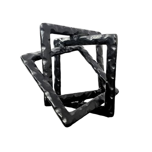 Small Decorative Handmade Small Aluminum Modern Art Sculpture for Coffee Tables & Consoles – Abstract Geometric Design, Black Matt Finish | Collectible Figurines