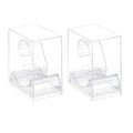 erioctry 2 Pack Watch Display stand Case Clear Plastic Single Watch Holder Box Storage Organizer for Jewelry Collection