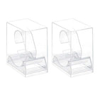 erioctry 2 Pack Watch Display stand Case Clear Plastic Single Watch Holder Box Storage Organizer for Jewelry Collection