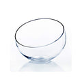 WGV Slant Cut Bowl Glass Vase, Width 11", Height 9.5", Clear Terrarium, Candy Dish, Fruit Jar, Floral Container for Wedding Party Event, Home Office Decor, 1 Piece - size: Slant Bowl 9.5"H