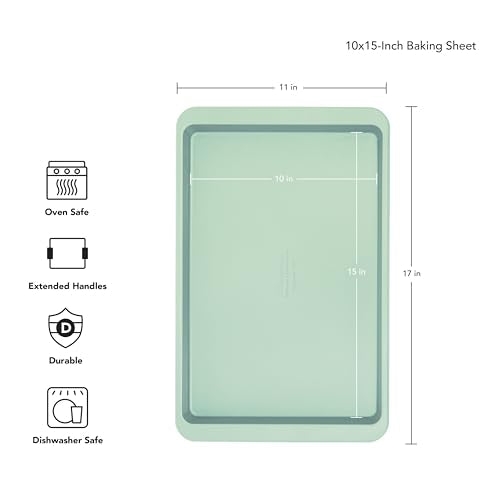 KitchenAid 10x15in Nonstick Aluminized Steel Baking Sheet, Pistachio - color: Pistachio, size: 10 x 15 Inch
