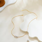 Mothers Day Gifts - 14K Gold Plated Pearl Necklaces for Women Trendy Dainty Necklace Simple Layered Gold Pearl Necklace for Women Mothers Day Wedding Birthday Gifts - color: 1-Three Pearl