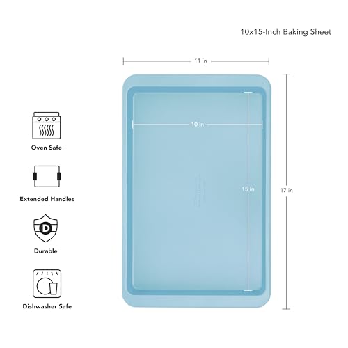 KitchenAid 10x15in Nonstick Aluminized Steel Baking Sheet, Mineral Water - color: Mineral Water, size: 10 x 15 Inch