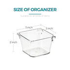 12 Pack Drawer Organizer - 3" X 3" Clear Acrylic Storage Bins with Non-Slip Pads, Versatile Desk Tray for Makeup, Jewelry, Kitchen, Bathroom, and Office Organization - size: 3"X 3"