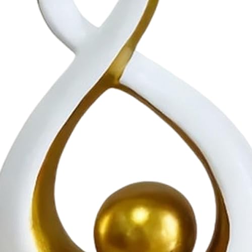 Fenteer 2X Abstract Art Statue Decorative Shelf Decorations Ornament Modern Home Decor Accents for TV Cabinet Office Mantelpiece Gift, Gold