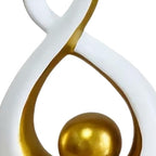 Fenteer 2X Abstract Art Statue Decorative Shelf Decorations Ornament Modern Home Decor Accents for TV Cabinet Office Mantelpiece Gift, Gold