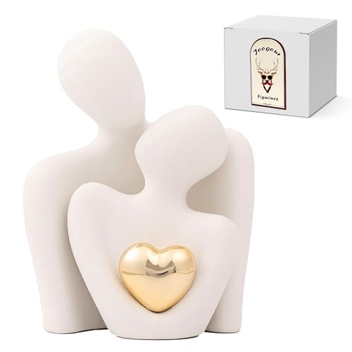 Home Decor for Couples, Mini Couple Ceramic Statue Tv Stand Decor, Bedroom Decor Love Statue Couple Knick Knacks Unique Decoration- Gifts for Her Romantic Gifts(White, 4.72in) - color: White, size: 4.72in