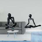 Fenteer Thinker Desktop Figurine Abstract Sculpture Minimalist Ornament Creative Hollow Design Made of Sturdy Pp Suitable for Living Room Office Bookshelf