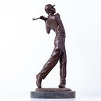 Realong Classical Golf Man Bronze Statue, 22.8'' Bronze Golfer Figurine Sculpture Modern Art Home Office Decor Crafts Ornament Gift - size: 22.8" Black Man