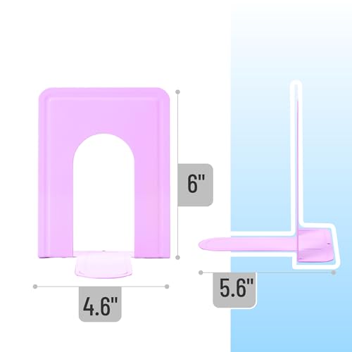 Mr. Pen- Book Ends, 4 Pack, Purple, Heavy Duty Metal Bookends for Shelves, Book Holders for Shelves, Metal Bookends - color: Purple, size: 4 Pack