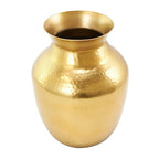 Deco 79 Metal Decorative Vase Hammered Spotted Centerpiece Vase, Flower Vase for Home Decoration 9" x 9" x 12", Gold
