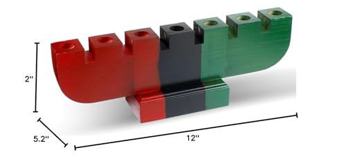 Sliner Kwanzaa Kinara Wooden Candle Holder Handmade Wood Tapers Candles Holders Africa Table Ceterpiece Taper Candlesticks Holders for Home Celebration Kwanzaa Party Decor(Mixed Color) - color: Mixed Color